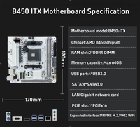 Carte Mère FEIFAN B450 ITX AM4 AMD pour CPU Série 5000 DDR4 HD-MI NVMe WiFi Gigabit LAN SATA PC de Bureau Gaming 64 Go RAM