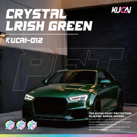 Rouleau complet de film vinyle brillant gris-vert PET pour covering automobile, autocollants de carrosserie colorés PPF, directement de l'usine