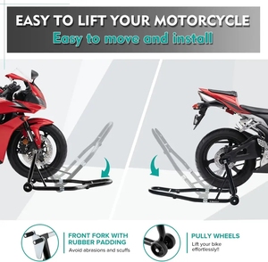 Xe máy đứng 850lbs thể thao xe đạp phía trước và phía sau bánh xe nâng swingarm paddock đứng màu đen - Product Image 5