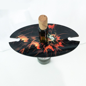 Portabicchieri in legno MDF ovale sublimazione vino Caddy portabicchieri in legno bianco - Product Image 4