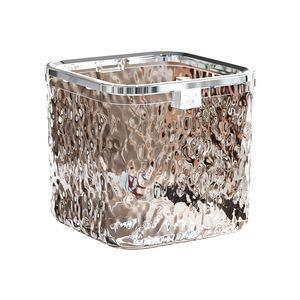 Luxury Water Ripple Desktop Trash Can Square 4L With Lid Indoor Use - Product Image 5