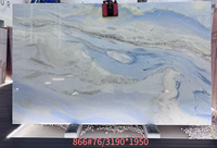 Marmer Transparan Biru Langit Putih Awan, Batu Alam Mewah Brasil, Laris Manis, untuk Meja Dapur, Meja Rias, Latar Belakang, dan Meja