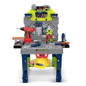008-201 Kit d'atelier d'outils de jeu d'imitation 133 pièces pour enfants, 2 en 1, <span class=keywords><strong>jouet</strong></span> d'atelier d'ingénierie STEM pour garçons, cadeaux de Noël - Product Image 1