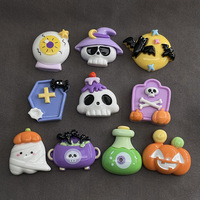 Aksesoris Resin Halloween Terbaru untuk DIY, Aksesoris Casing Ponsel, Aksesoris Resin Pipih, Gantungan Kunci untuk Dekorasi