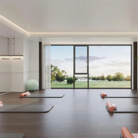 Ventana Abatible Moderna de Aluminio con Rotura de Puente Térmico, Eficiente Energéticamente, Aislamiento Térmico, Doble Acristalamiento Templado Low-E 6063 T5 para Villa
