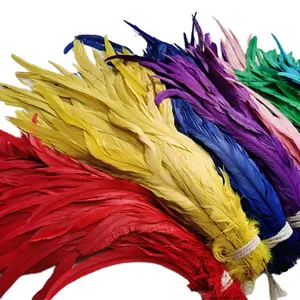 Pluma de gallos de colores 40-45ซม. ที่มีสีสันยาวขนหางไก่สำหรับตกแต่งงานคาร์นิวัล