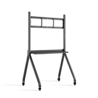 Carrito de TV Móvil Multifuncional QDE, Soporte de Piso Móvil para Pantalla Plana Interactiva, Carrito de TV Móvil para Sala de Estar o Balcón