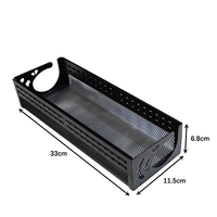 Organisateur de câbles noir sous le bureau, sans perçage, avec pince de fixation, panier de rangement pour fils, support de rangement pour ordinateur de bureau