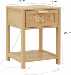 Tavolino in legno con cassetto portaoggetti e ripiano di apertura, comodino piccolo piccolo comodino - Product Image 6