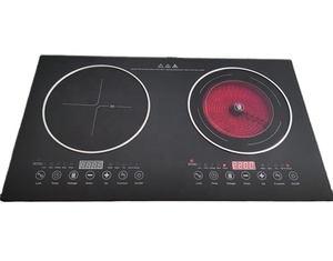 Fornello elettrico a <span class=keywords><strong>induzione</strong></span> e infrarossi a doppio bruciatore da tavolo o incorporato - Product Image 1