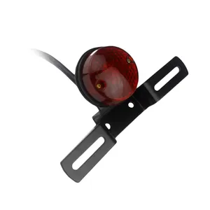 Motorrad LED Retro Rot Heck leuchte Bremsleuchte mit Kennzeichen halterung für Harley Honda Suzuki Chopper Bobber