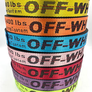 Custom Woven Emboss Knit Jacquard OFF Muster Logo Dickes <span class=keywords><strong>Nylon</strong></span> Gürtel band für Hunde halsband Gepäck Rucksack Taschen Gurtband - Product Image 6