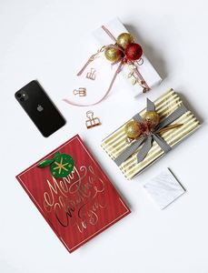 Beautiful Paper <b>Christmas</b> Bags with Ribbon Handles and Blank Tag - Product Image 5