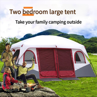 Tienda de Campaña Glamping Familiar Grande de Lujo, de Tela Oxford, con Dos Habitaciones, Doble Capa Impermeable, para 6 Personas, con Diseño de Apertura Rápida