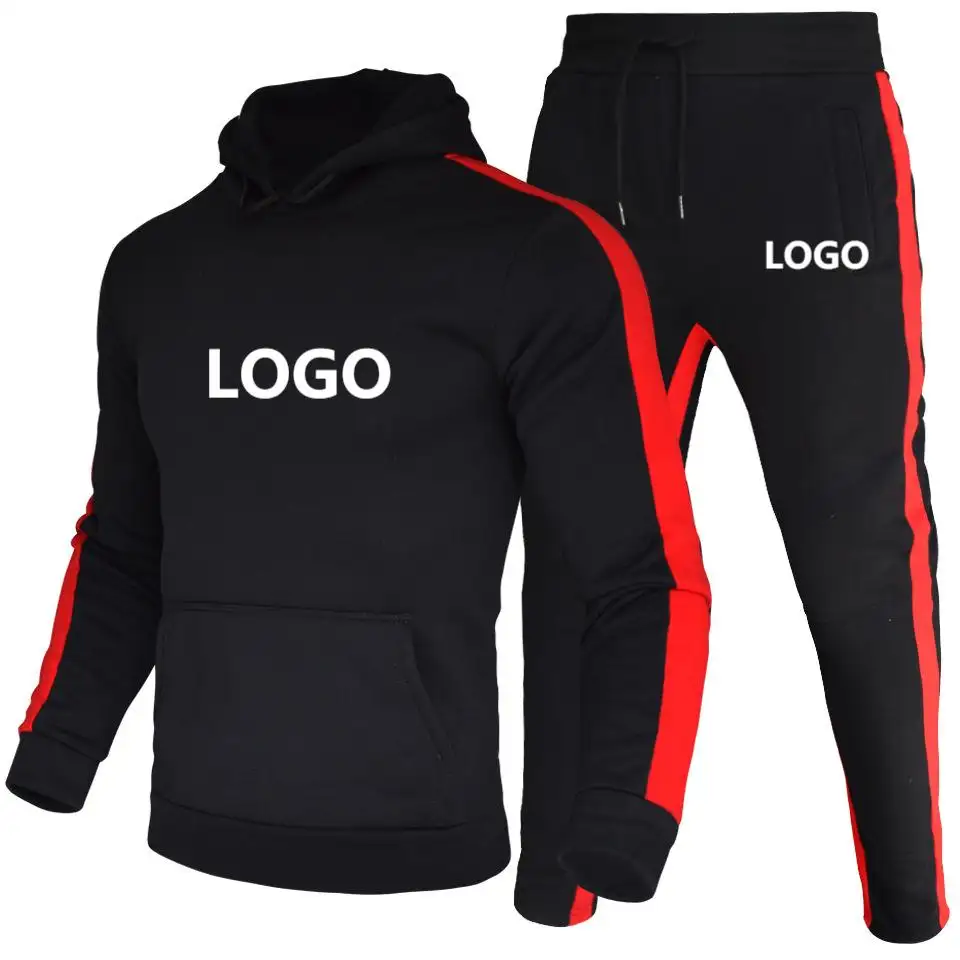 Fall winter men clothes two piece joggers tracksuit set men's hoodies and sweatpants casual outfits for men sportswear