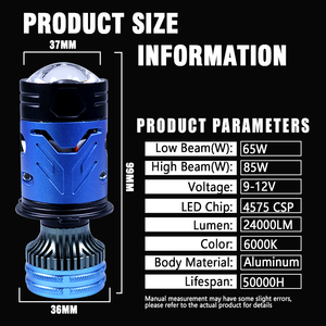 도매 미니 렌즈 LED 라이트 170W 17000LM 고출력 이중 구리 튜브 H4 자동차용 - Product Image 6