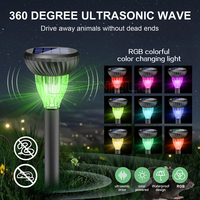 Répulsif solaire pour animaux d'extérieur IP65, répulsif pour souris, taupes, serpents, rats, souris, répulsif solaire pour rongeurs de jardin avec lumière