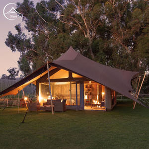 Serres de jardin pour 1 à 4 personnes, bâtiments sécurisés, maison préfabriquée, tente avec salle de bain, fabrication sur mesure, tentes en toile commerciales à 2 chambres - Product Image 1