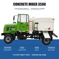 Camion malaxeur à béton autochargeur de 6 mètres cubes, type mobile, monté sur remorque, pour travaux ruraux