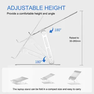 Almofada de arrefecimento ajustável para laptop, suporte ergonômico de metal portátil dobrável com altura ajustável, estréia mundial atualizado