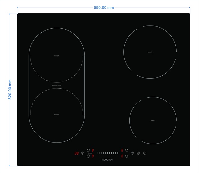 4-Burner Built-in Induction Cooker for Household Use Electric Power Source with Glass Housing