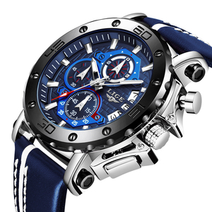 Lige Lg9996 Biểu Tượng Tùy Chỉnh OEM Người Đàn Ông Đồng Hồ Thể Thao Sang Trọng Lớn Quay Số Thạch Anh Đồng Hồ Nam Da Không Thấm Nước Đồng Hồ Đeo Tay Lịch Đồng Hồ - Product Image 4