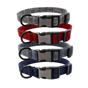 Venta al por mayor Popular Cómodo y Tweed <span class=keywords><strong>Collar</strong></span> de perro de algodón Diseño de nylon resistente <span class=keywords><strong>Collar</strong></span> de perro - Product Image 1