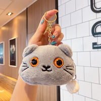 Porte-clés pendentif en peluche chat rouge de 4 pouces, super doux, anti-stress