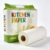 Vente en gros d'usine, rouleaux de cuisine jetables écologiques en pâte de bois vierge absorbante 3 plis, différentes tailles