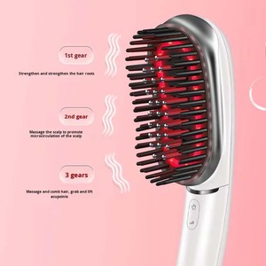 Peigne électrique de soin des cheveux à micro-courant, vibration, ions négatifs, lumière rouge et bleue, peigne de massage pour la tête - Product Image 5