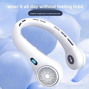 Ventilateur de cou portable silencieux sans pales, nouvelle arrivée, grande autonomie, affichage numérique, ventilateur rafraîchissant pour le camping - Product Image 3