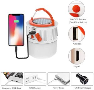 Lanterne de camping solaire à LED rechargeable par USB <span class=keywords><strong>Lampe</strong></span> de tente extérieure <span class=keywords><strong>portable</strong></span> avec éclairage d'urgence suspendu pour barbecue de jardin - Product Image 2