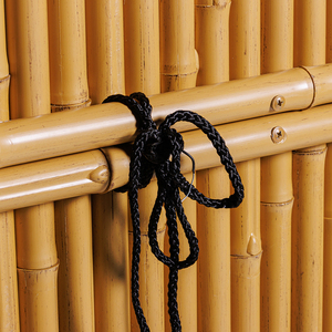 Panneaux de clôture en bambou synthétique en nylon plastique artificiel de 2 m pour extérieur, avec cadre métallique, imperméables, écologiques, pour la décoration - Product Image 2