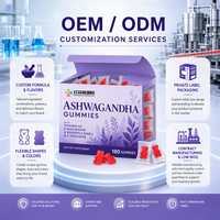 Gummies de Magnésium et Ashwagandha Personnalisées OEM ODM Marque Privée, 180 Comprimés, 300mg, Formule Personnalisée, Contrat