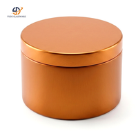 Boîte en métal ronde de 4 oz avec couvercle à vis, directement de l'usine, pour le stockage du thé et les présentoirs d'étagères de cuisine
