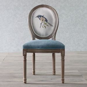 Silla de Comedor Tapizada de <span class=keywords><strong>Diseño</strong></span> Nórdico 2026, Sillón de Tela Suave con Patas de Madera Maciza para Cocina y Sala de Estar - Product Image 3