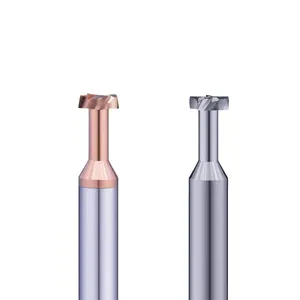 Kerno t-slot pemotong penggilingan tungsten karbida dilapisi T pemotong slot integral 4 flute membentuk T pemotong alat CNC