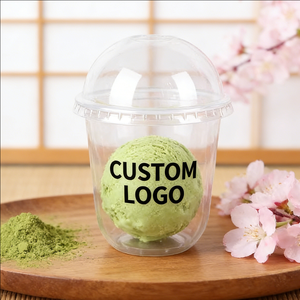 Vasos de Plástico Transparentes Desechables de Pared Simple de 16oz y 12oz con Tapas de 90mm de Diámetro para Postres, Helados, Gelatina y Mousse - Product Image 1