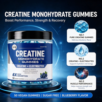 LUVVITA OEM Gummies de Créatine Monohydrate en Vrac 2500 mg 5000 mg Sans Sucre Suppléments HCL Marque Privée Gummies de Créatine pour Femmes