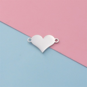 จี้รูปหัวใจคู่แบบสั่งทำคุณภาพสูง วัสดุสแตนเลส สำหรับสร้อยคอ - Product Image 5