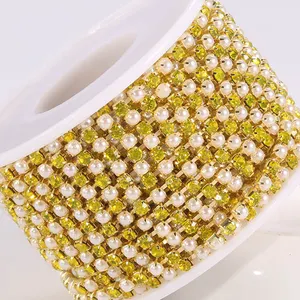 Steentjes Trim Yard Zilver Goud Koper Ab Crystal Rhinestone Cup Chain Voor Kleding Kledingstuk Accessoires