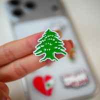 Écusson en métal émaillé avec symbole national du Liban, cèdre de Beyrouth, lettre arabe, en zinc et fer électroplaqué, gaufré, avec colle 3M