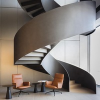 Escalier en colimaçon Tanlong, design moderne en fer forgé pour intérieur, escalier courbé en acier de designer