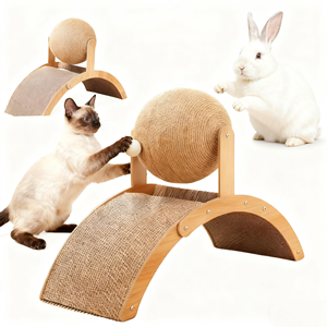 Rascador para Gatos de Cartón Corrugado con Bola de Sisal, Venta al Por Mayor del Fabricante - Product Image 1