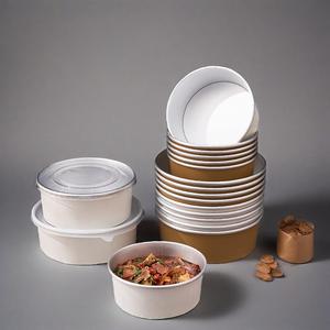 Vente en gros de gobelets jetables en papier pour salade avec impression bol en papier d'aluminium contenant en papier pour aliments chauds avec feuille d'or - Product Image 5