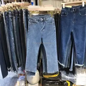 Calça jeans masculina com remendo de mendigo, novidade casual com elasticidade slim fit estampada para perna reta, moda de 2024.