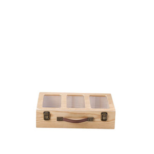 Caja de almacenamiento de miel de madera rectangular de pino con cerradura y ventanas de vidrio para envasado de alimentos - Product Image 5