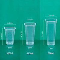 Nouvelles tasses carrées personnalisées en PP pour thé au lait avec couvercles, gobelets en plastique transparent épais jetables pour boissons froides