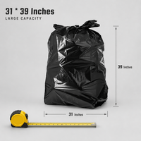 Sacs poubelles noirs personnalisés avec logo, grand format 31*39 pouces, 30 microns, pour déchets domestiques, usine OEM