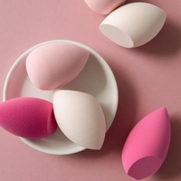 Éponge de maquillage personnalisée avec logo, couleurs mélangées, formes variées, sans latex, rose, rouge, jaune, éponge cosmétique, éponge de maquillage, blender